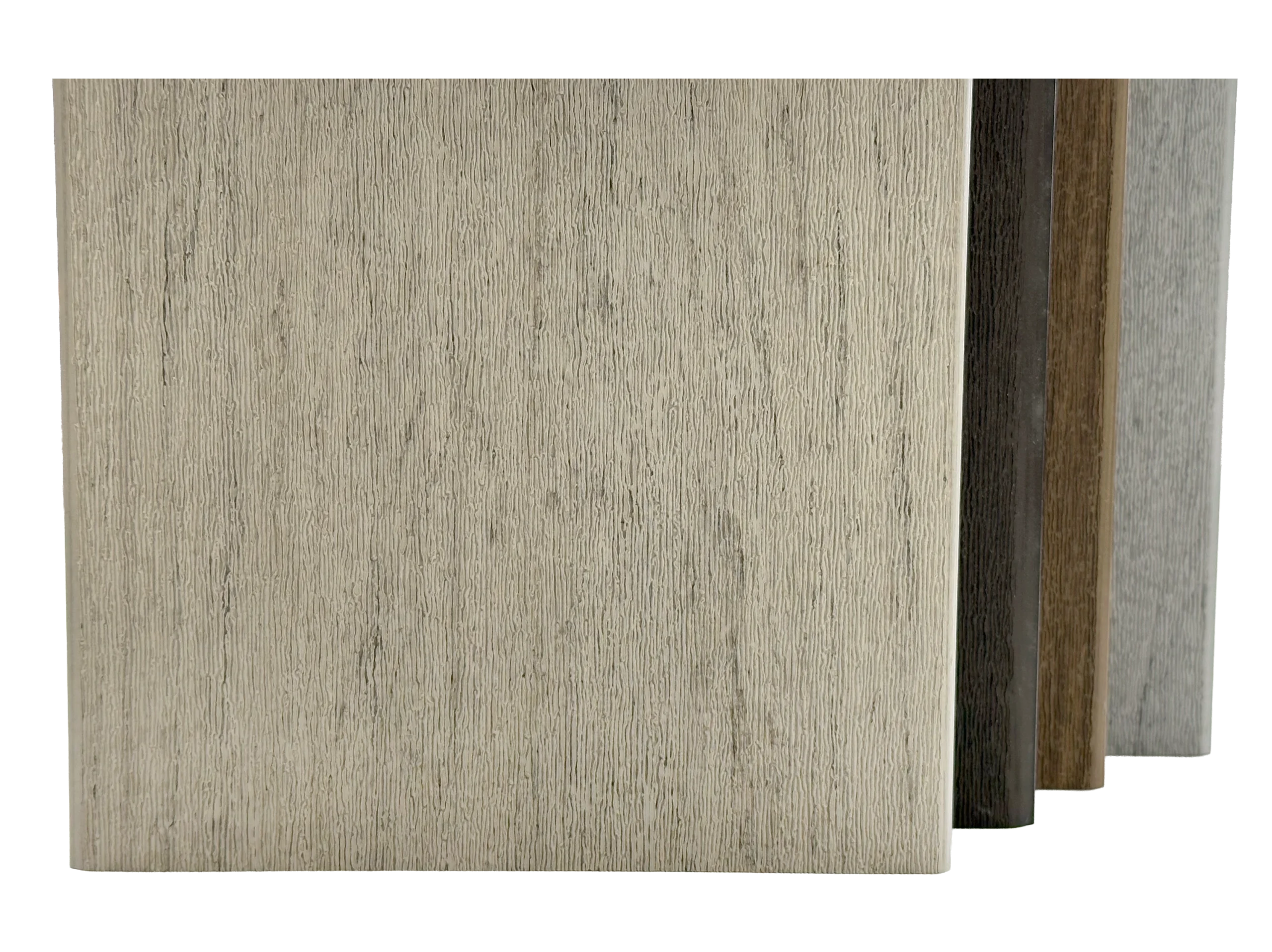 TruNorth Clubhouse Aurora PVC decking sample boards showing multiple colour options