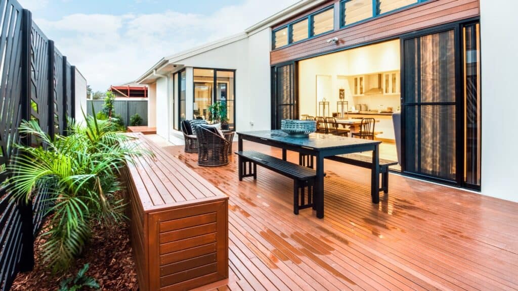 There are many deck storage ideas to keep your space tidy