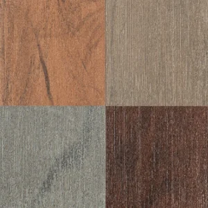 Composite decking swatches featuring Tigerwood, Hazelwood, Ash Grey, and Brazilian Cherry from TruNorth Enviroboard and Accuspan